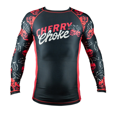 PRIDE OR DIE cherry choke long sleeve RASHGUARD - BLACk